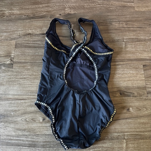 La blanca one piece black swimsuit size 12 gold and silver trim - Picture 4 of 7